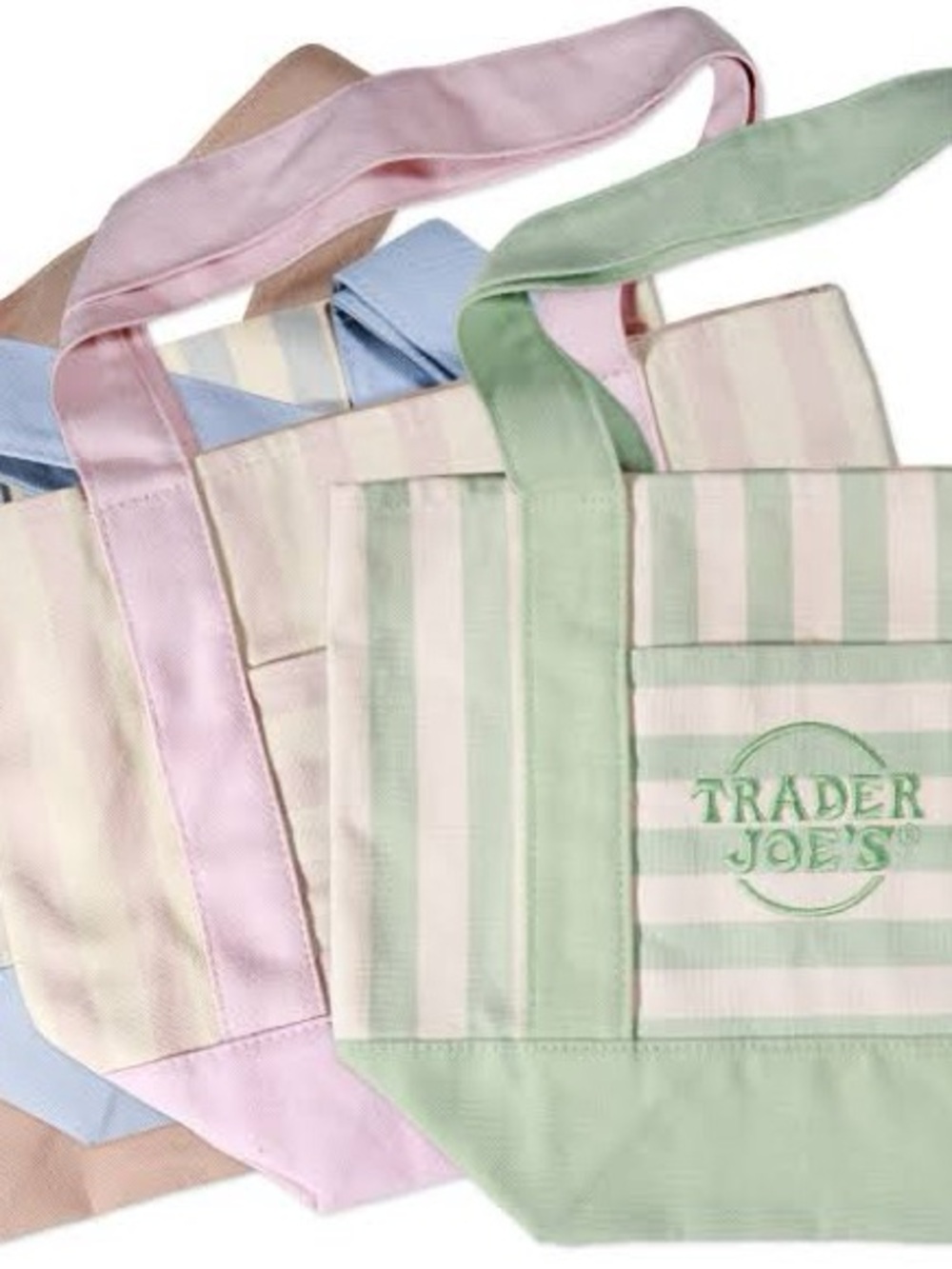Trader Joe's Pastel Stripe Tote Bag
